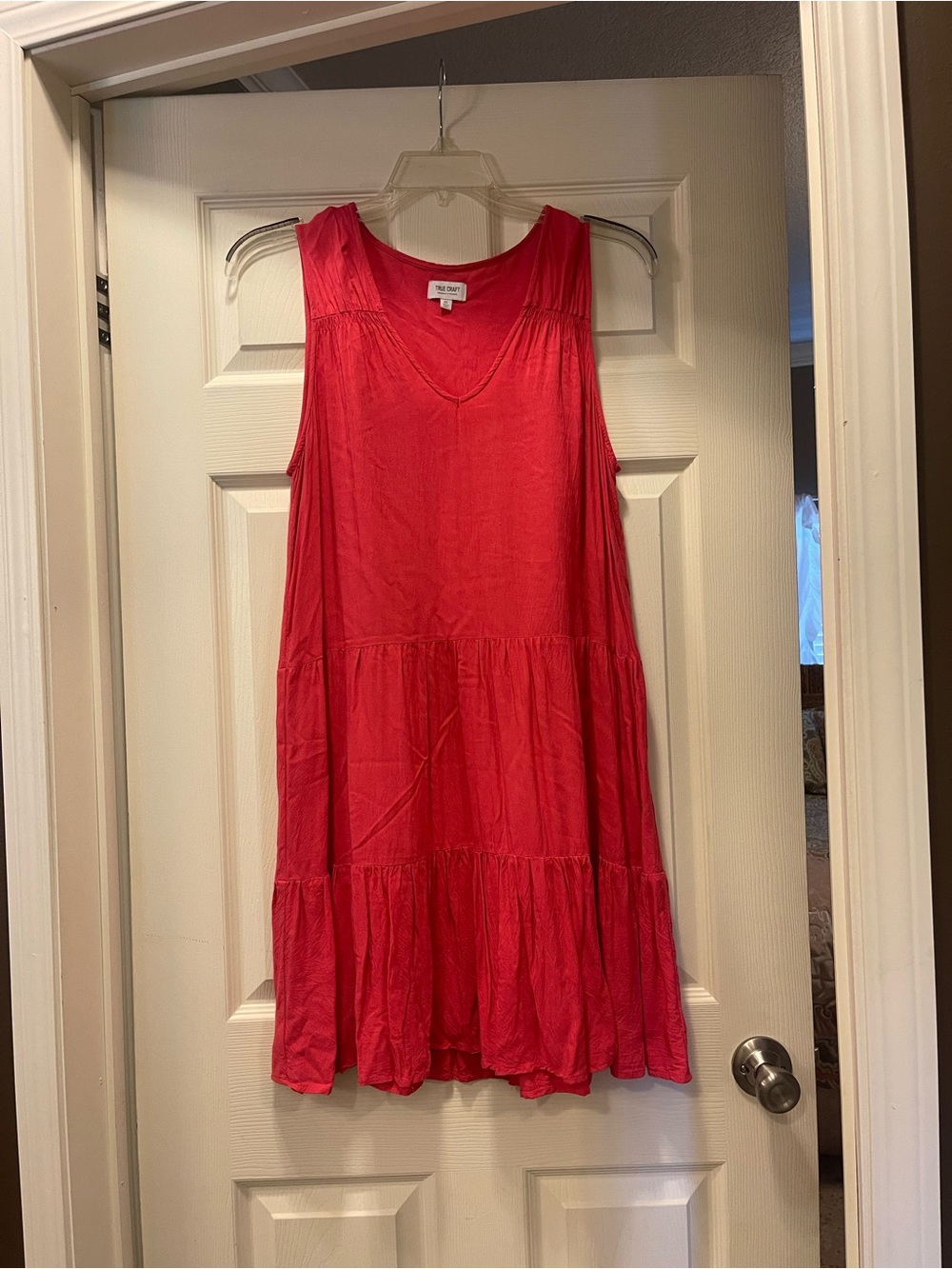 True Craft Sleeveless Tiered Pink Mini Dress